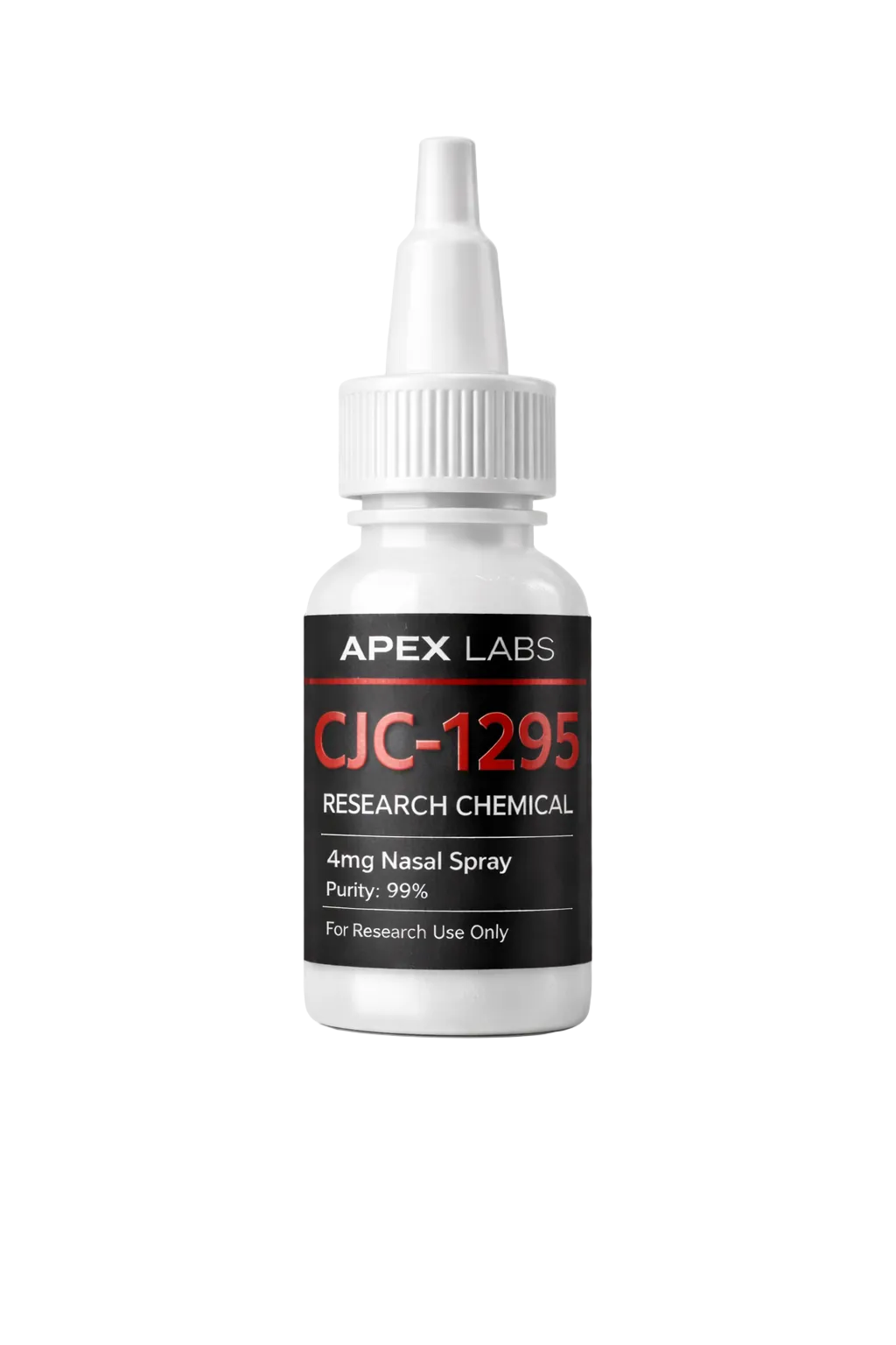 research chemical nasal spray bottle on a white background