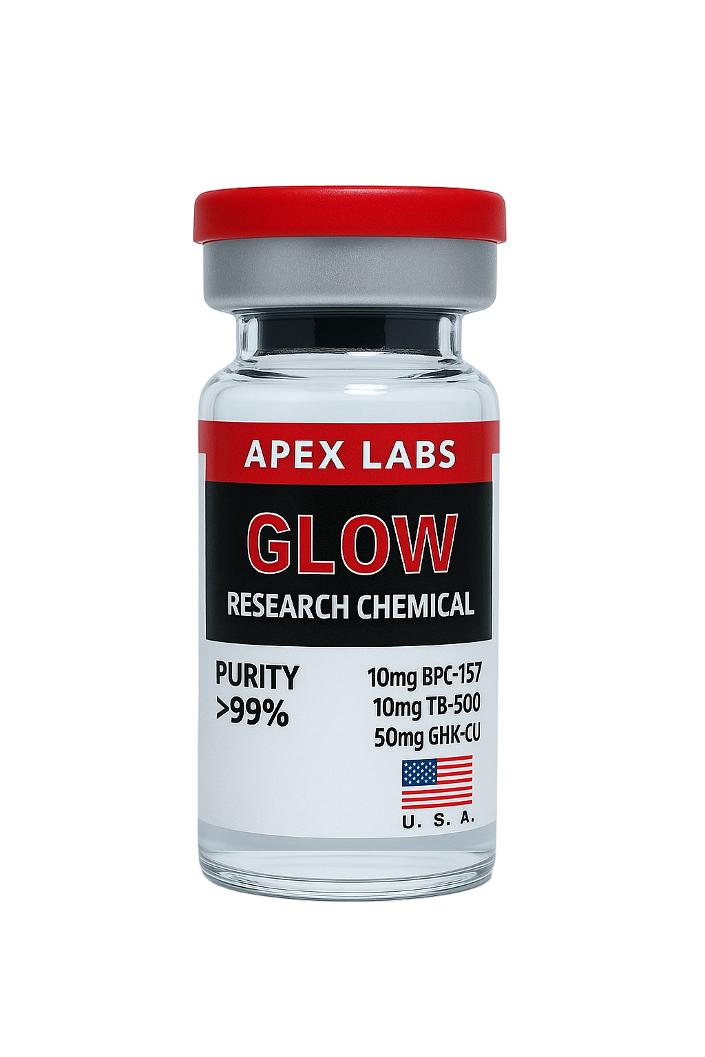 GLOW : GHK-Cu 50mg + BPC-157 10mg + TB-500 10mg
